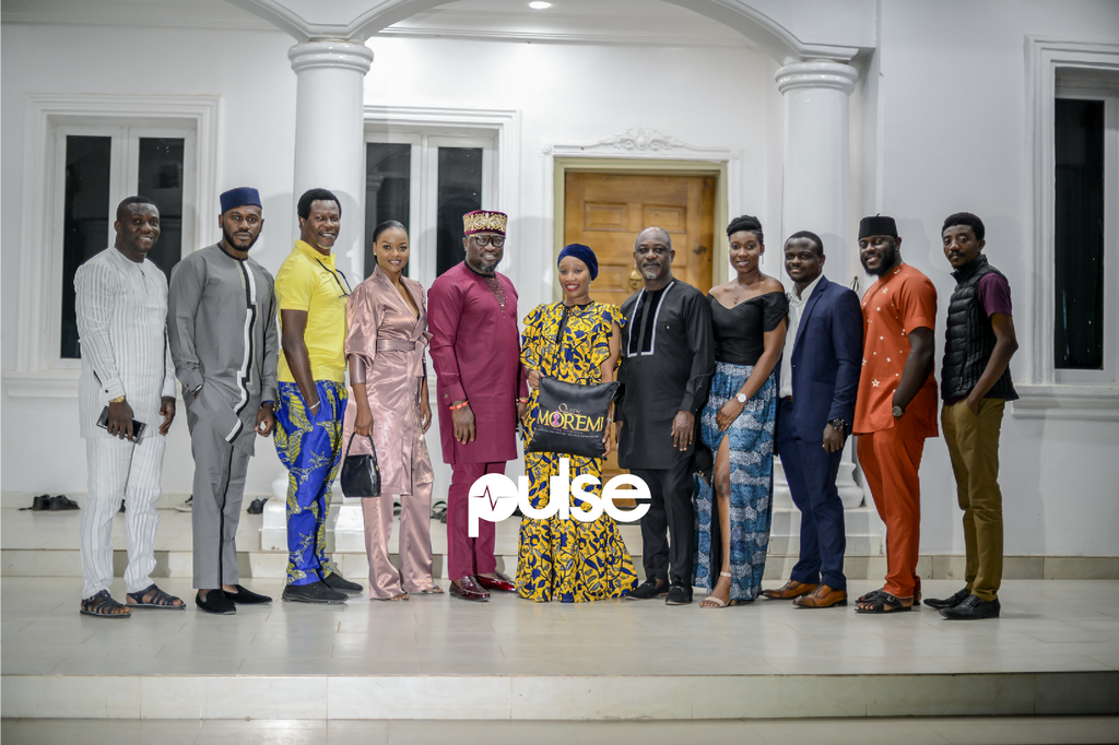The cast and crew of Queen Moremi - The Musical at the Ooni of Ife's palace