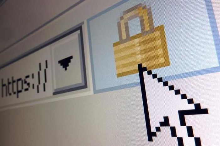 A lock icon, signifying an encrypted Internet connection, is seen on an Internet Explorer browser in a photo illustration in Paris April 15, 2014.