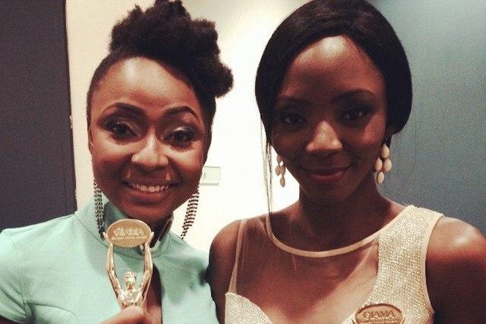 Belinda Effah and Ivie Okujaye at the 2014 edition of GIAMA Awards