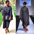 Tonye rocking Mai Atafo's desing, a pinstriped shirt-dress