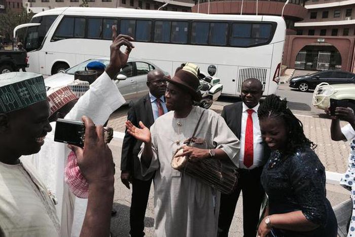 Former Rivers State Governor, Rotimi Amaechi drums at the Eagle Square in Abuja
