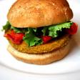 Sweet potato, chickpea and quinoa veggie burger
