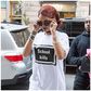 Rihanna has been spotted in Hyein Seo's t-shirt with 'School Kills' boldly written on it
