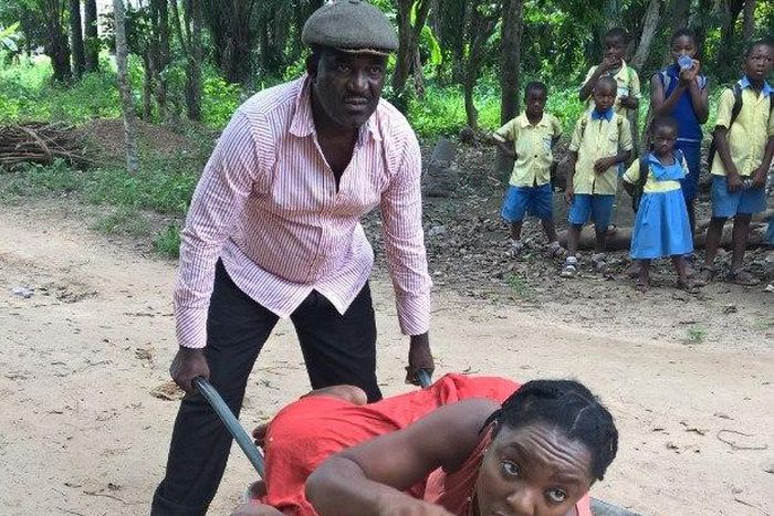 Chioma Chukwuka on set of upcoming film