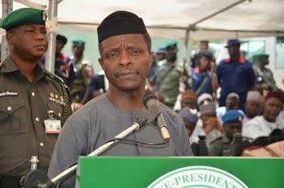 Vice President, Yemi Osinbajo visits IDP camp in Borno on July 1, 2015.