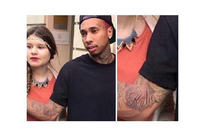Tyga tattooes Kylie Jenner on right arm