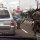 Soldier caught punishing a driver