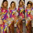Rukky Sanda in a floral thigh high slit dress