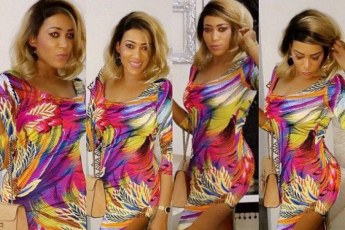 Rukky Sanda in a floral thigh high slit dress