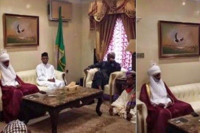 Emir of Kano, Sanusi Lamido Sanusi pays congratulatory visit to Kaduna State Governor-elect, Nasir El-Rufai on Saturday, May 9, 2015.