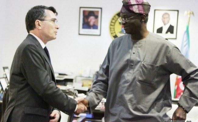 British deputy High commissioner, Martin Uden, during a courtesy visit to Lagos state governor, Babatunde Fashola.