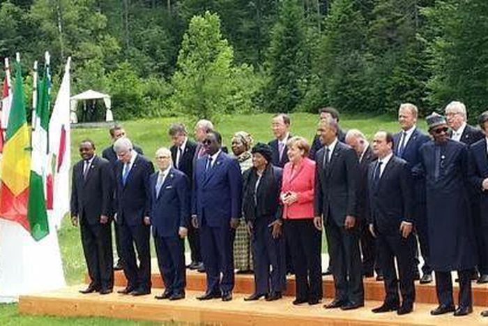 President Muhammadu Buhari pictured with other world leaders at the G7 summit in Germany