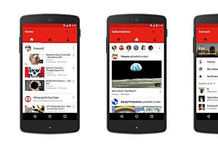 What the new YouTube update looks like.