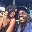 Agbani Darego and M.I at the basketball game