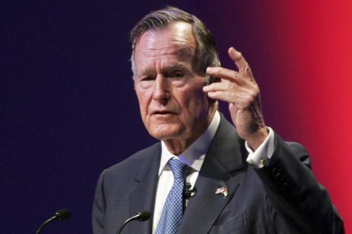 Former U.S. President George H.W. Bush fractures neck in fall at home