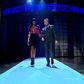Naomi Campbell shows TV host how to walk the runway