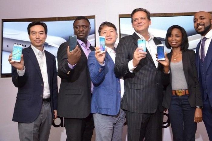 Executives and brand ambassador Banky W at Launch of Galaxy S6.