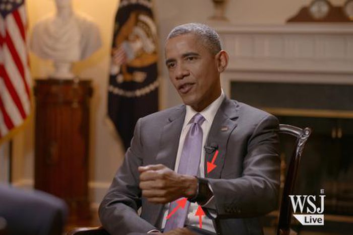 President Obama sporting the Fitbit Surge.