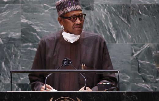 President of Nigeria Muhammadu Buhari addresses the 76th Session of the U.N. General Assembly at U.N. headquarters on September 24, 2021 in New York City. [Getty Images]