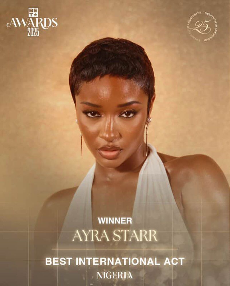 Ayra Starr wins BET for Best International Act [SEE FULL WINNERS LIST]