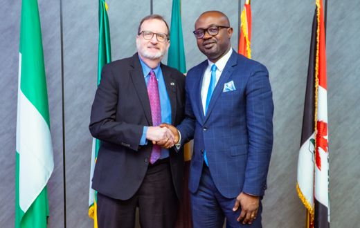 L-R: US Ambassador Richard M. Mills Jr. and Nigeria’s Minister of Interior, Olubunmi Tunji-Ojo. [X, formerly Twitter/@BTOofficial]