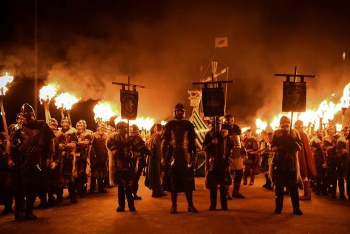 The 'Up Helly Aa' festival takes place on the last Tuesday in January
