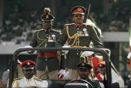 Major General , Muhammadu Buhari giving his first speech in 1983