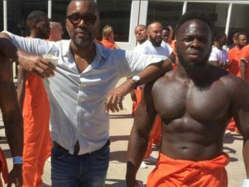 Executive Producer and Director of 'Empire' and Olabinjo Osundairo on the set of Empire (Yahoo)