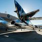 Le vaisseau SpaceShipTwo sous son avion porteur WhiteKnightTwo, à l'aéroport et spatioport de Mojave (Californie) le 22 février 2019