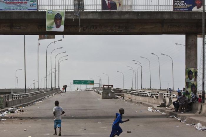 Children playing on a highway in Lagos [Public Radio]