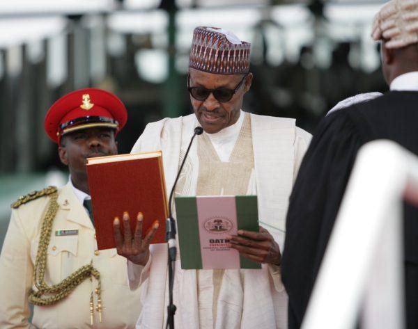 President Buhari taking his oath of office in 2015 (Guardian/Ladidi Lucy Elukpo)