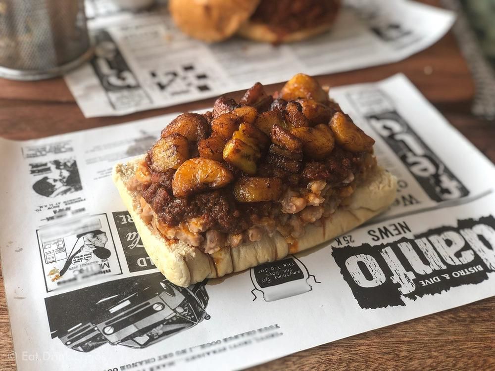 Danfo Bistro's special Ewa Agoyin sandwich [Eat Drink Lagos]