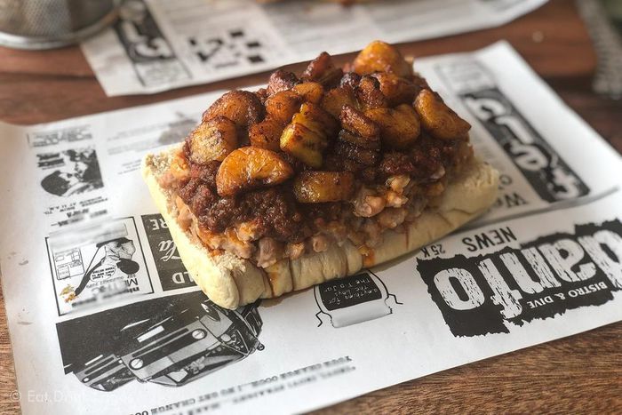 Danfo Bistro's special Ewa Agoyin sandwich [Eat Drink Lagos]