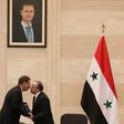 Syrian Prime Minister Imad Khamis (R, with Iranian First Vice President Eshaq Jahangiri) said the agreements included 'dozens of projects' in the oil sector and agriculture