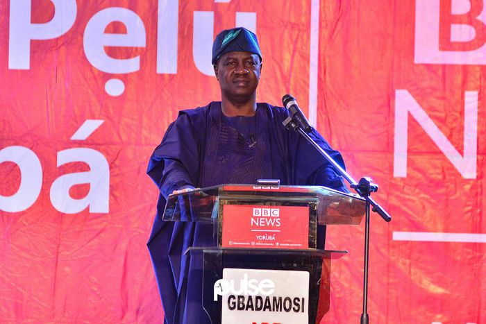 Babatunde Gbadamosi of the Action Democratic Party (ADP) at a Lagos governorship debate organised by the British Broadcasting Corporation (BBC) Yoruba News Service on Saturday, January 26, 2019