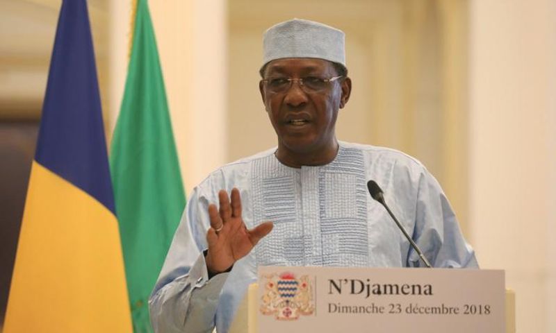Chadian President Idriss Deby, pictured here at a press conference in N'Djamena last December, is opposed by a Libyan-based rebel group, the Union of Resistance Forces