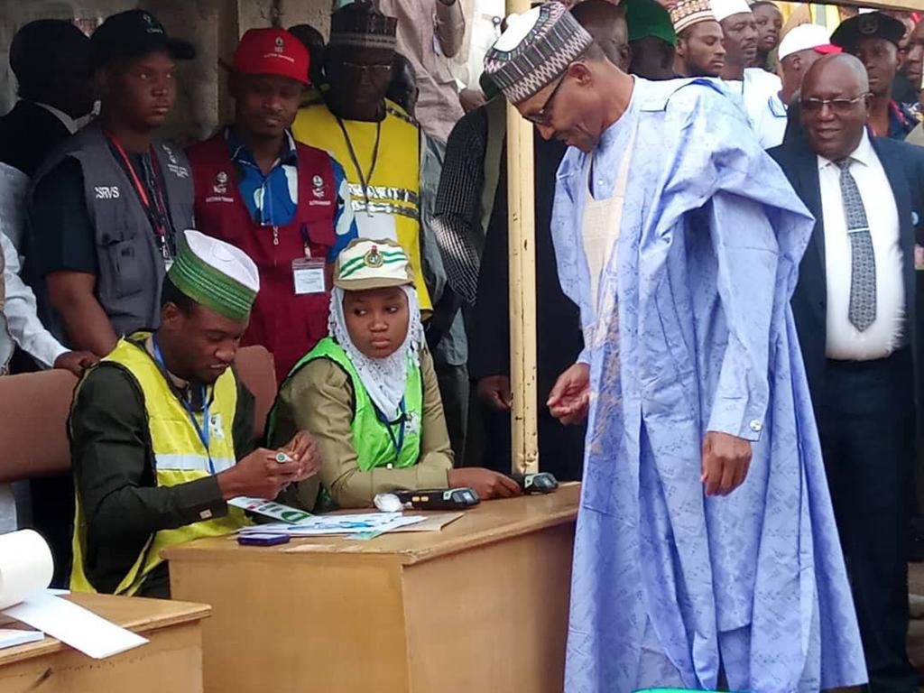 President Buhari, wife votes1