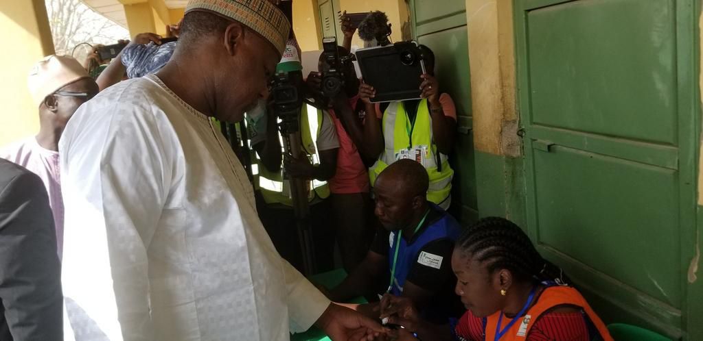 Yakubu Dogara casts his vote