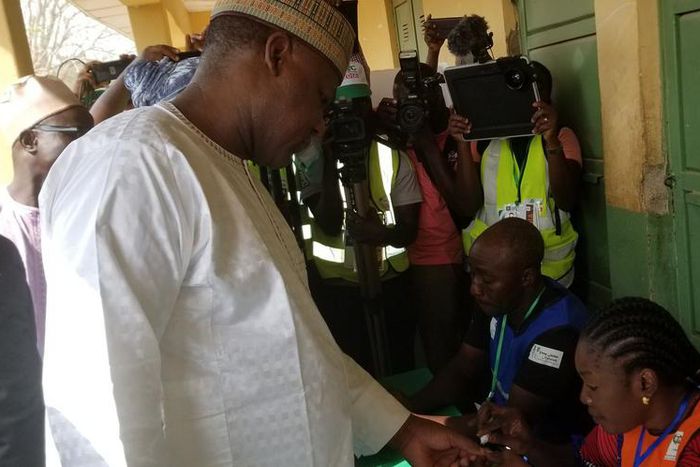 Yakubu Dogara casts his vote