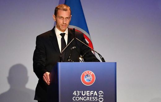 Aleksander Ceferin was re-elected for a four-year term as UEFA president after standing unopposed