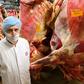 Patrice Monguillon, pictured in 2011 in front of beef carcasses and former managing director of Spanghero's site at Castelnaudary, southwestern France, faces up to ten years in jail with his three fellow accused