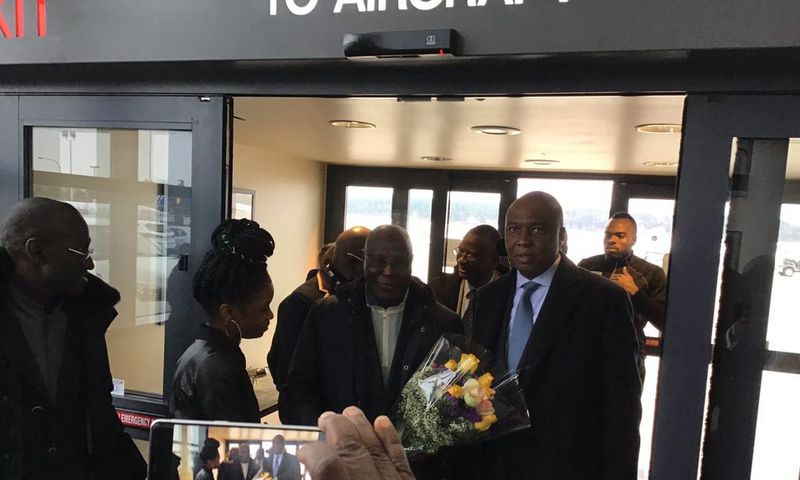Atiku Abubakar is visiting the United States of America for the first time since reports about his travel restriction to the country being lifted came out in October 2018. [Twitter/osita_chidoka]