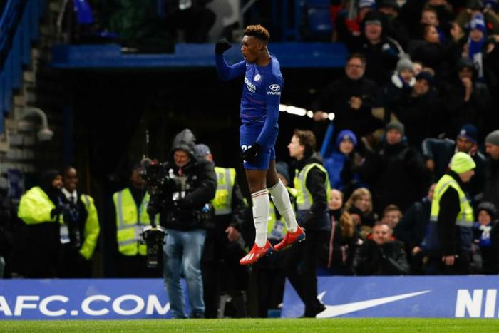 Fond farewell? Callum Hudson-Odoi scored his second Chelsea goal on Sunday