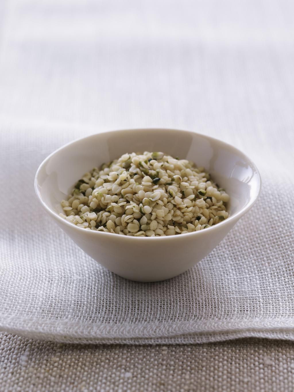 Bowl of hemp seeds