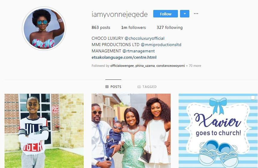 Yvonne Jegede takes off husband's name from her Instagram handle [Instagram/IamYvonneJegede]