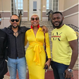 Ramsey Nouah, Nancy Isime and Deyemi Okanlawon on the set of 'Levi.'