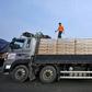 A South Korean driver checks sacks of flour bound for North Korea before crossing the inter-Korean border in Paju, north of Seoul