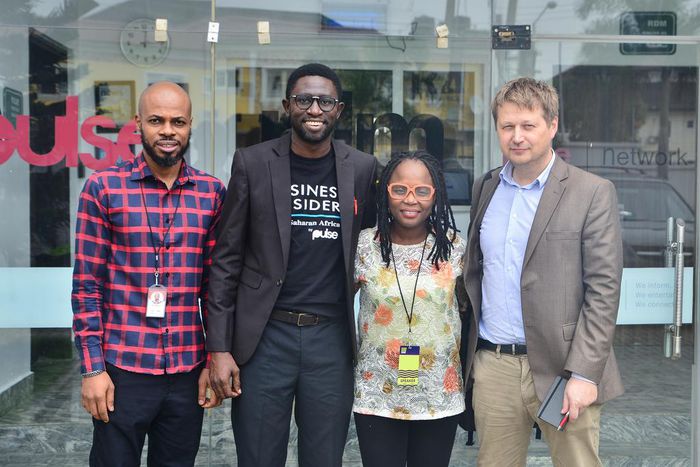 From right, Pulse Senior Editor, Ben Bassey, Editor-in-Chief and Head of Editorial, Pulse Africa, an EU employee, and the head of European Union Election Observation Mission Mr. Marek Mracka (Pulse Nigeria)