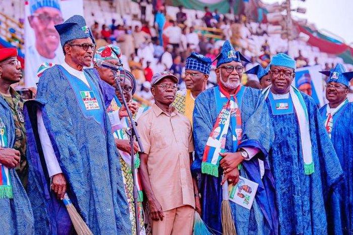 President Buhari at a rally in Ogun state on Monday, February 11, 2019