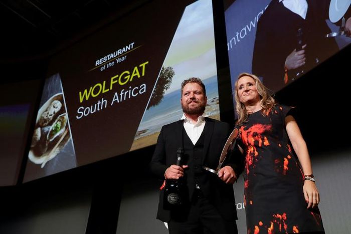Chef Kobus van der Merwe received the Restaurant of the Year award for his beach restaurant Wolfgat in South Africa during the inaugural World Restaurant Awards in Paris